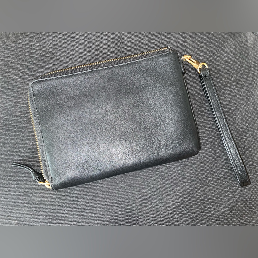 Tory Burch Black Leather Wristlet - Picture 2 of 3